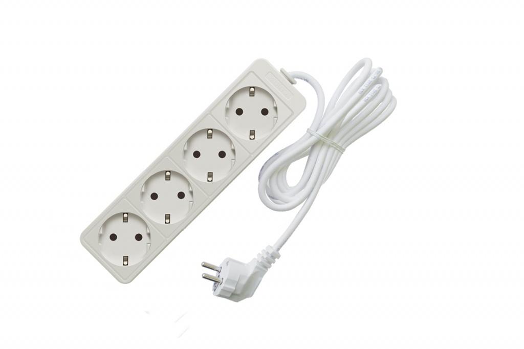 СОЮЗ  Удлинитель  4гн.  5м.  с з/к  ПВС  3х0,75 481S-9405