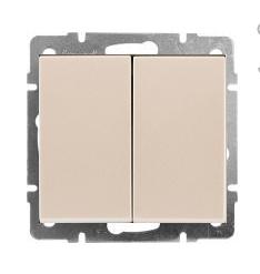 Lezard  Rain Жемчужно-Белый Перламутр Выключатель Механизм 2-клавишный СП 703-3088-101