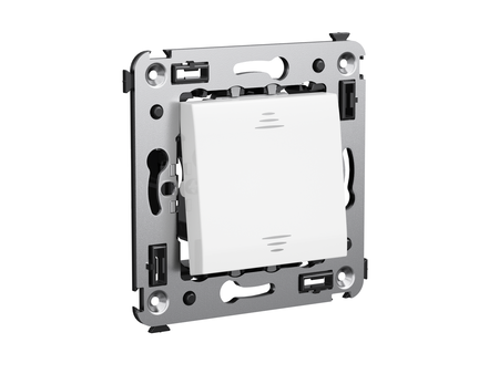 Выключатель одноклавишный в стену, "Avanti", "Черный квадрат"