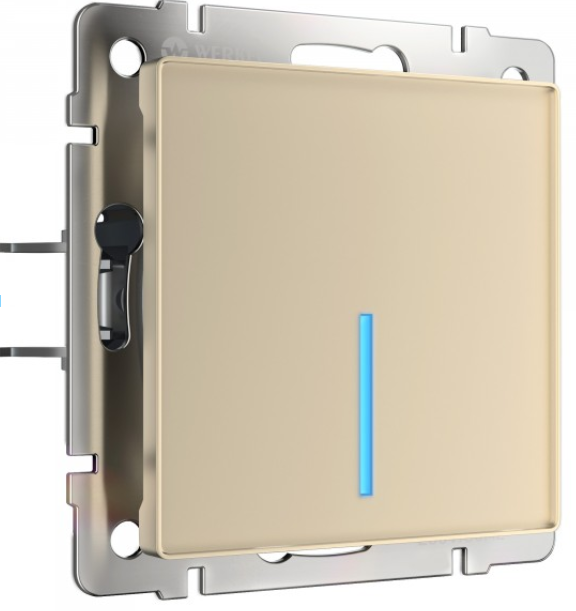 W4510111/ Сенсорный выключатель одноклавишный с подсветкой (шампань)