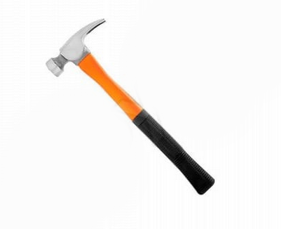 Молоток-гвоздодер 450г, фибергласовая двухкомпонентная рукоятка с магнитом Вихрь 73/6/8/8