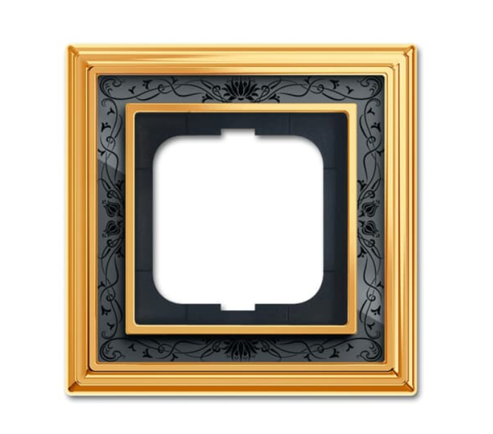ABB Династия Латунь полированная, черная роспись Рамка 1-постовая
