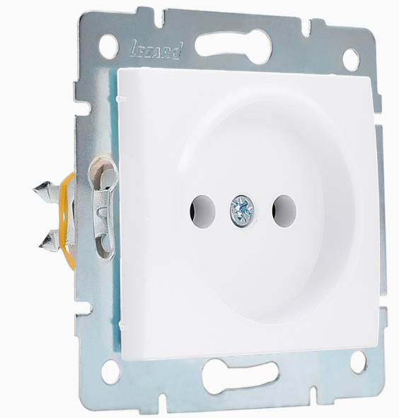 Lezard  KARINA  Белый  Розетка без заземляющих контактов ПБТ 707-0288-121B