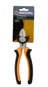 Кусачки/бокорезы 180мм никелированные,двухкомпонентные рукоятки  Вихрь