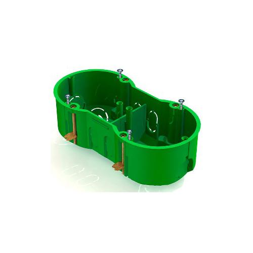 Подрозетник в ГВЛ 141х70х45 2-ой металлические лапки КМ40023 IEK  UKG20-141-070-045-M