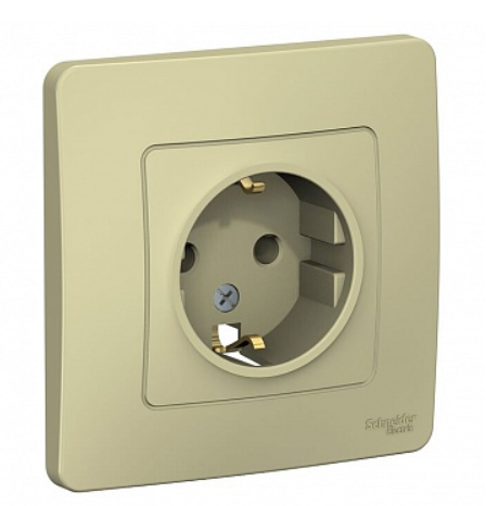 Schneider Electric  BLANCA  Бежевый Розетка с заземляющими контактами , 16А, 250В,  скрытая установка BLNRS001017