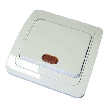 UNIVersal  Валери  Белый Выключатель 1-клавишный с подсветкой 10А 220В СП В0121